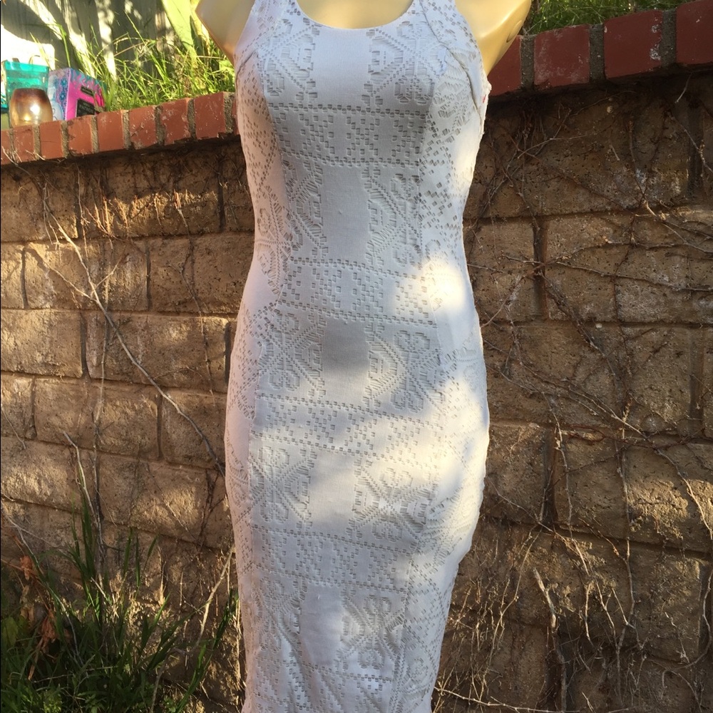 Windsor’s White lace strapless dress XS